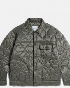 Quilted Trucker Jacket Olive