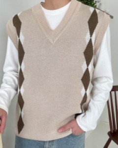 Lumir Argyle V-neck Knit Vest F size(95 to 105)