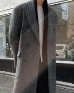 Timeless Wool Herringbone Coat M~L(95 to 105)