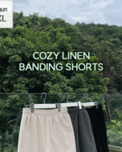 Comfortable Linen Banding Shorts M~2XL(28-36)