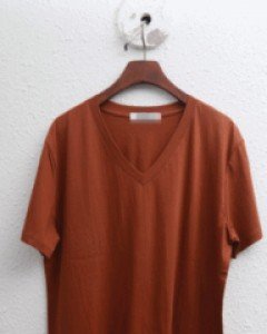 V neck tee - Brown