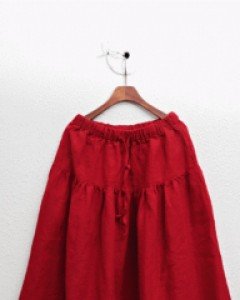 Shirred Linen Skirt-5Color