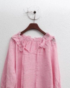 Vintage Ruffle Blouse - Pink