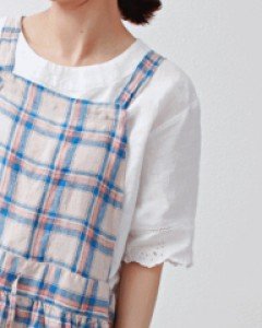 Check Linen Suspenders Dress - 2Color