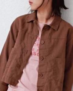 Linen Crop Jacket-3Color