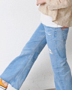 Circle cut boot cut jeans