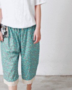 floral patchwork pants