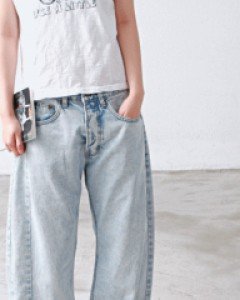 Wide cut jeans - light blue