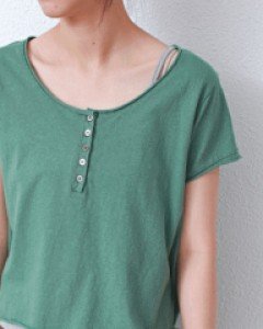 Soft button cropped tee-5Color