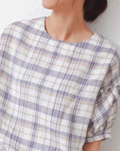 Sale-Linen Check Gao Blouse-2Color 36000-->27500