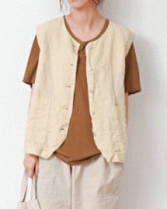 Linen Box Vest-3Color