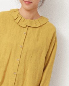 Neck shirring collar blouse-3 Colors