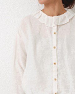 Neck shirring collar blouse-3 Colors