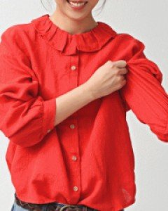 Neck shirring collar blouse-3 Colors