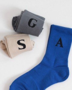 SOCKS  레터링 크루 삭스  [7COLOR]