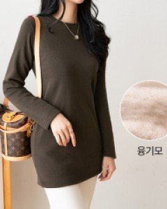 Cotton flannel basic round long T-shirt MA11101