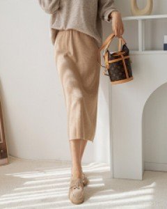 [valyou] Simple back slit Knitwear Skirt