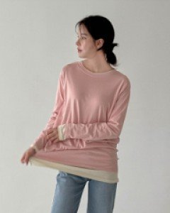 [valyou] Basic Slit Modal T-shirt (Long-sleeve)