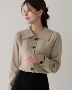 [valyou] En collar Button Blouse