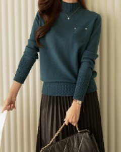 Wave half-neck knitwear C122442