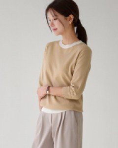 Creamy Short-Sleeved Knitwear