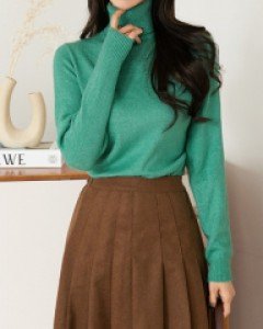 Brush color turtleneck knitwear C120651