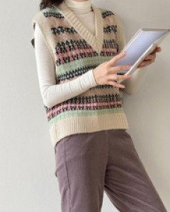 Pretty color matching Knitwear Vest