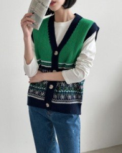 Unia Color Matching Knitwear Vest