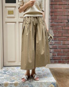 Pocket button skirt pants