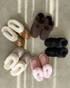 Real Leather Wool Slippers