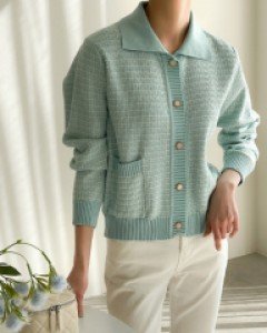 Miyu Tweed Collar Cardigan