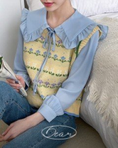 [Dear Short Women] Mary Flower Knitwear Vest