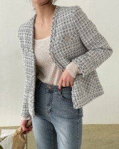 [valyou] Blanc V Tweed Jacket