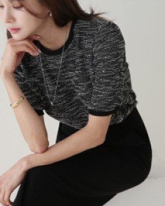 [valyou] Sha Tweed Short-sleeve T-shirt