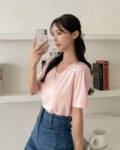 [valyou] Chalan Modal U-neck Short Sleeve T-shirt