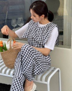 Collar Gingham Checkered Jumpsuit