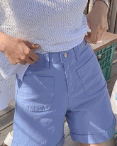 Cabra front pocket cotton shorts