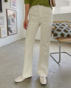 Long-legged bootcut cotton pants