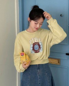 [Dear Short Women] By Crop sweatshirt