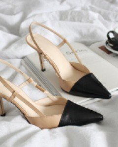 Sling back heel (beige)