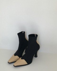 Span ankle boots(beige)