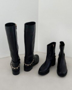 Black chain boots