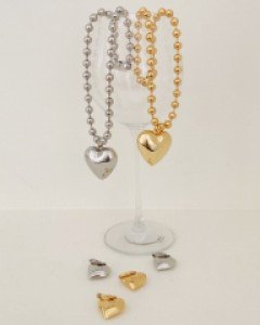 Heart ball earring necklace