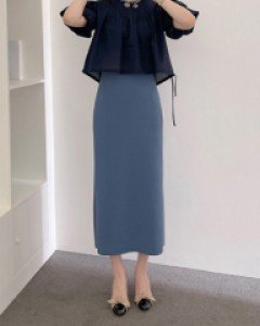 Cut H-line long skirt