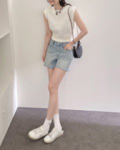 Low waist short denim