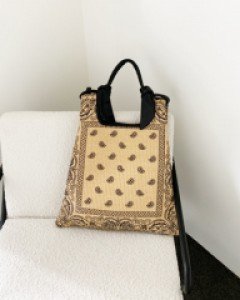 Paisley raphia bag