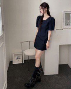 Selma wool puff dress