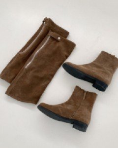 Suede cow ankle boots