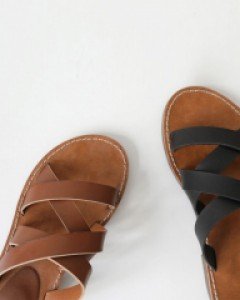 caramel strap shoes