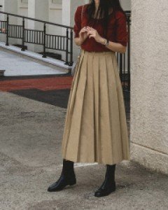 Ferry Long Pleats Skirt